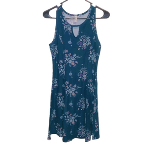 MUDD Teal Floral Print Tank Dress